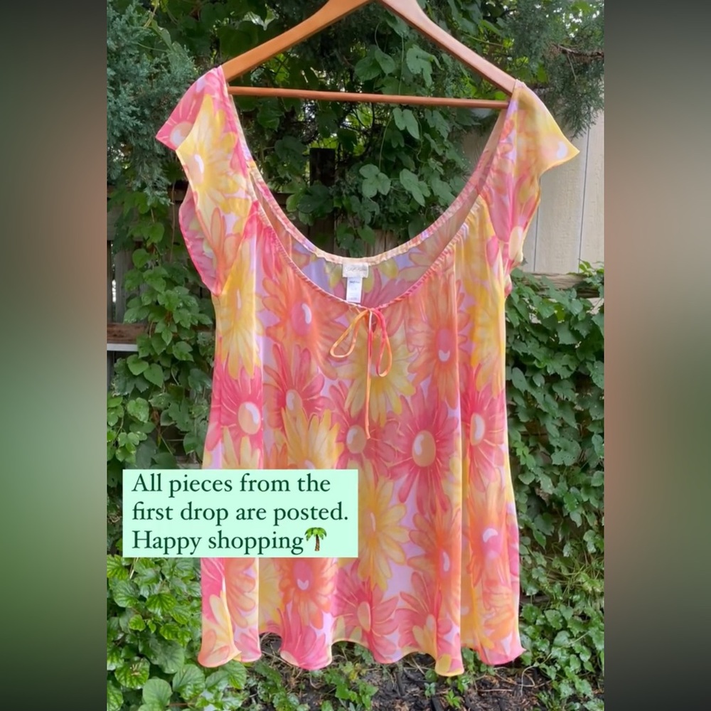 Vintage floral lingerie/negligee - size L